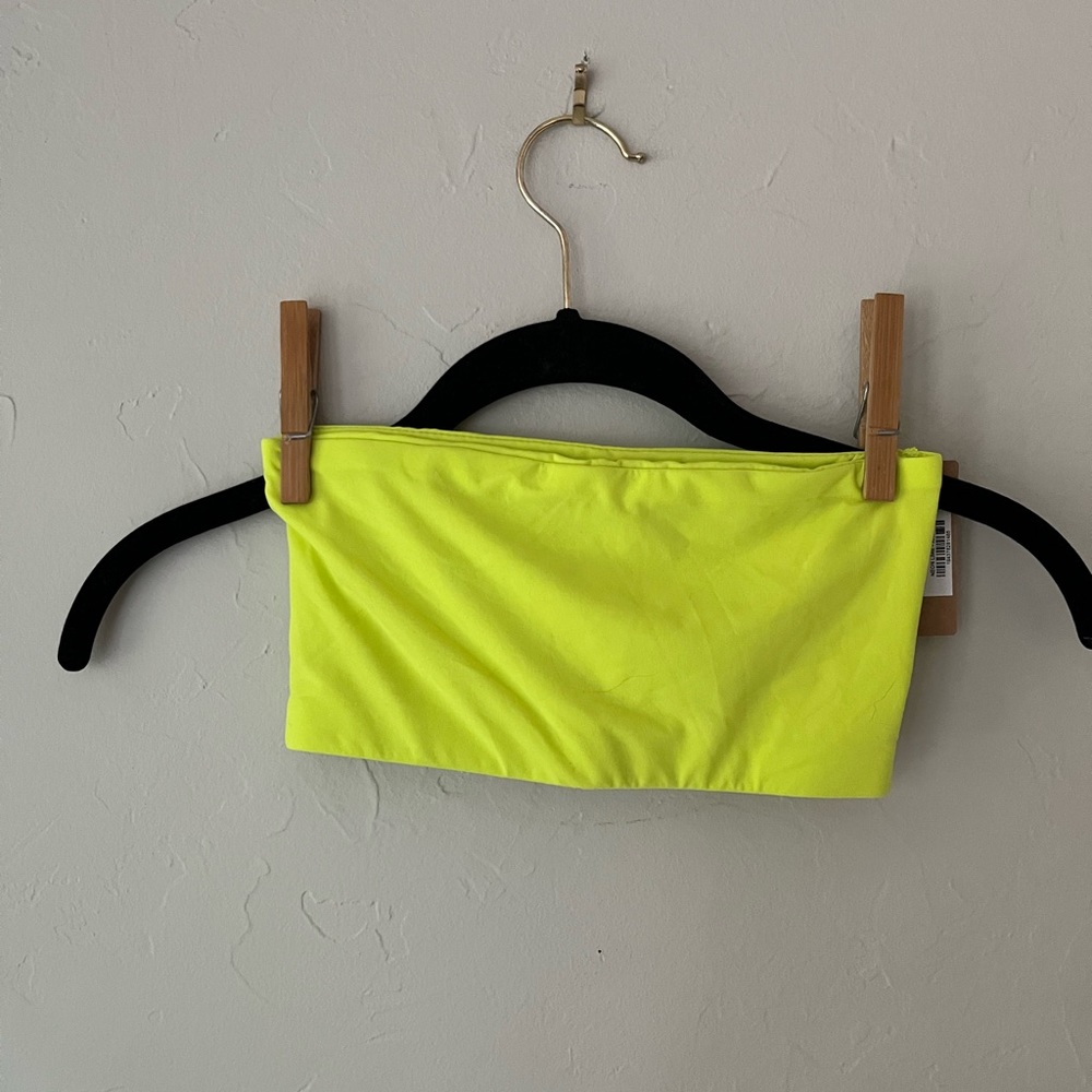 SKIMS Neon Green Strapless Bandeau Bra
